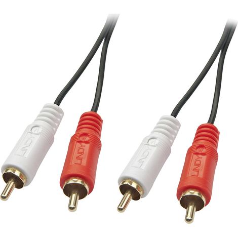 Câble de raccordement LINDY 35661 Cinch-RCA audio [2x Cinch-RCA mâle - 2x Cinch-RCA mâle] 2.00 m noi (1/2)