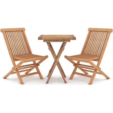 Maison Exclusive - Juego de comedor para jardín 3 piezas madera m (1/5)