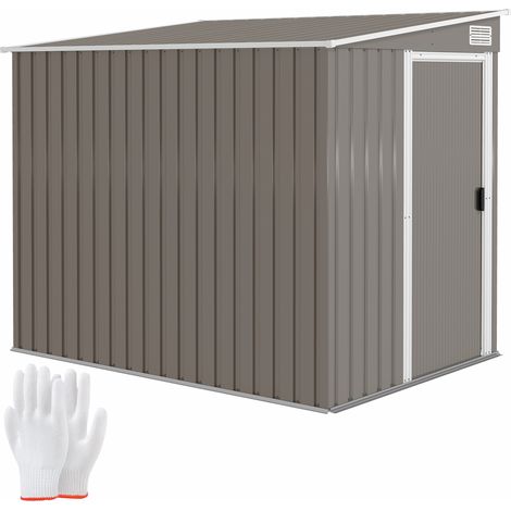 Gartenhaus aus verzinktem Metall, 210 x 150 cm, Schiebetür, Geräteschuppen, wetterfeste Konstruktion, einfache Montage