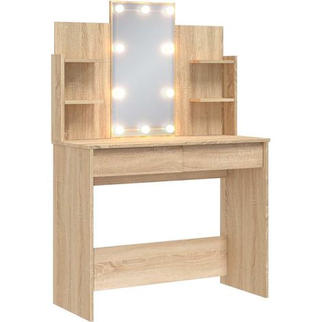 Maison Exclusive - Toeletta con Luci LED Rovere Sonoma 96x40x142 cm