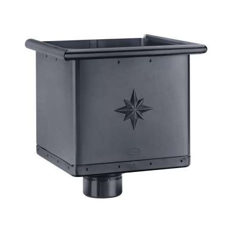 GRÖMO ALUSTAR Wasserfangkasten Anthrazit ø100 kubisch exzentrisch, SX (glatt), 82811 (1/2)