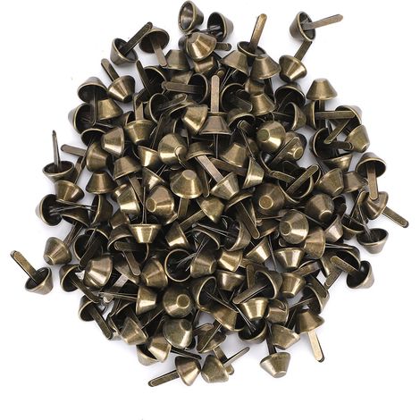 200 pieds plats en laiton antique, accessoires de bricolage pour bagages, sacs à main et loisirs créatifs en cuir, 12 mm (1/5)