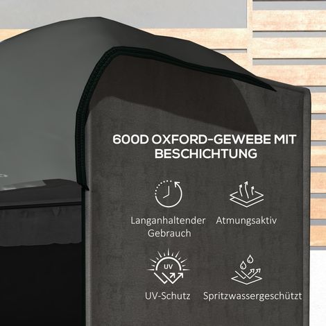 Housse imperméable pour balancelle Hollywood, protection jardin 205x124x164 cm, gris anthracite (1/4)