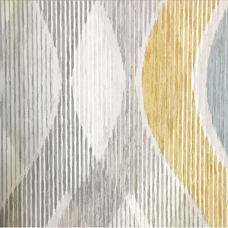 Grandeco Life Perspectives Vinyl Wallpaper Grey Yellow Waves Paste The Wall (1/4)
