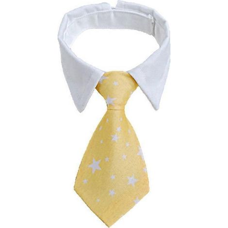 Katzen- und Hundehalsband, verstellbare Fliege, elegante formelle Krawatte, gelbes Sternen-Accessoire zum Tragen, Größe S, für Haustiere.