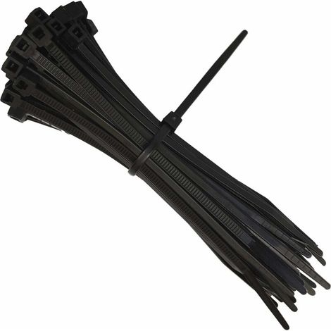 Collier de Serrage 200 mm x 2,5 mm, Attache Câble, Serre Câbles Rilsan Nylon, Colliers Serre-Cable 200mm, Blanc, Lot de 500Pièces,le noir (1/5)