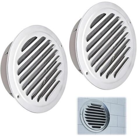 2 Pièces Grille Aération Ronde, 100mm Grille d'aération en Acier Inoxydable, Grille de Ventilation avec Filet Anti-insectes, Grille Ventilation Exterieur, pour Garage, Cuisine, Salle de Bain, Mur (1/4)