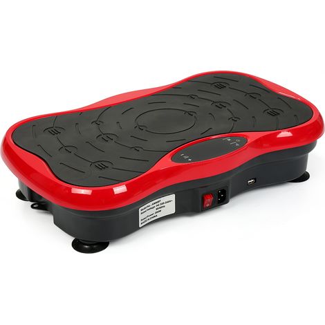 NERO ROSSO Piattaforma fitness oscillante vibrante con schermo LCD audio Bluetooth da 200 W.
