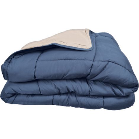 Couette légère réversible bicolore en microfibre 200 gr/m² Bleu Pétrole 140x200 cm