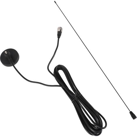 Antenne radio mobile pour voiture, double bande VHF/UHF 144 MHz/430 MHz, avec base magnétique, connecteur PL259 et câble coaxial RG58C/U de 4 m. (1/5)