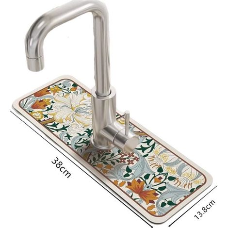 Tappetino per rubinetto,Tappetino asciugagocce,38x13,8 CM,Adatto per bagno e cucina (1/4)