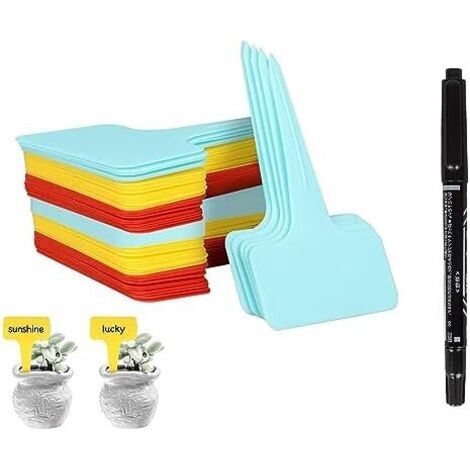Lot de 60 étiquettes pour plantes extérieur,fiches plantes,résistantes aux intempéries,inscriptibles et réutilisables,en plastique écrire (Mélanger 60) Mélanger - (1/5)