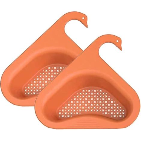 Panier de Drain de Cuisine - Non spécifié - Modèle Triangulaire - 2pcs - Couleur Orange - Matériau PP (1/4)