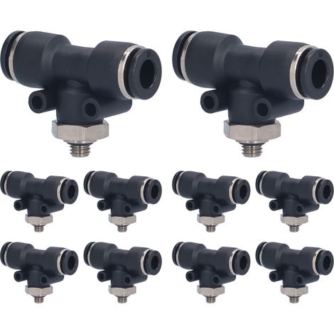 10 raccords de tuyau pneumatique en PVC durable pour équipements automatisés (03-M6C)