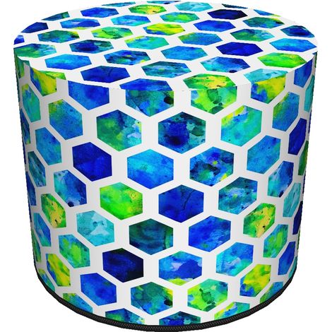 Pouf impermeabile in Cordura per casa e giardino - Motivo a piastrelle, elegante, comodo, stabile, con cerniera, 40 cm, Bertoni (1/5)
