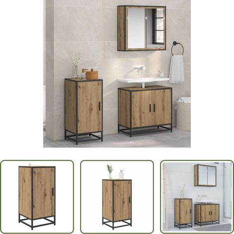 vidaXL Minimalistisches Design - Sideboard Artisan-Eiche 35,5 x 35 x 76 cm (1/5)