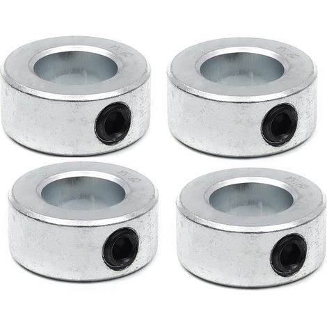 Lot de 4 bagues d'arrêt (colliers d'arbre) en acier massif, alésage 8 mm, finition zinguée – Robustes, pour machines et usage industriel (1/2)