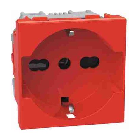 Prise standard italienne BTIJ4140A16RAB P40 2P+T 16 A 250 Vca - rouge antibactérienne