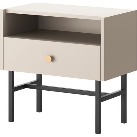Selsey Divenos - Nachttisch mit Schublade, Greige, 54 cm (1/5)