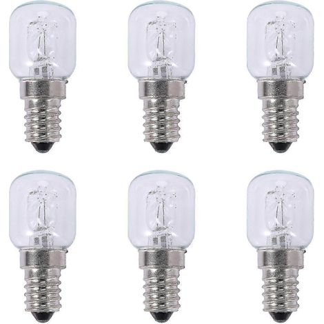6 ampoules halogènes E14 haute température (500 °C) 25 W pour four à bulles, culot quartz E14 250 V, SZRH A-GB (1/5)