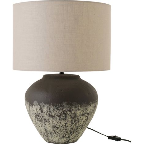 Lampe de table en poterie gris foncé - gris foncé et beige (1/4)