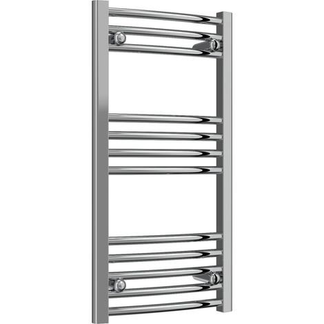 Reina Capo Curved Chrome Electric Towel Rail 800mm High x 600mm Wide (+ Chrome Mini Round Element) (1/5)