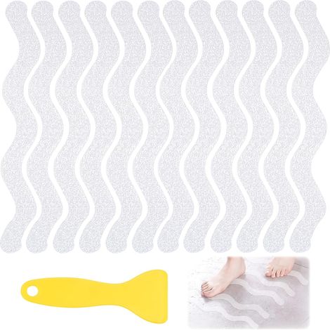 36 rutschfeste Sicherheitsstreifen für Badewanne und Dusche, inklusive hochwertigem Abstreifer, transparente Antirutschstreifen fürs Badezimmer (1/5)