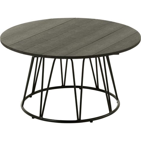 Table Basse en Métal "Poa" 80cm Noir (1/3)