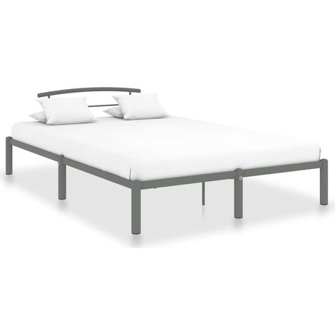 Cadre De Lit Moderne: Queen Size - Lit Double - Gris Métal 160 x 200 cm Chic-955756 (1/5)