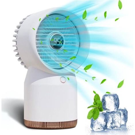 Condizionatore d'aria per auto, mini ventilatore di raffreddamento portatile USB bianco, mini ventilatore per condizionatore d'aria