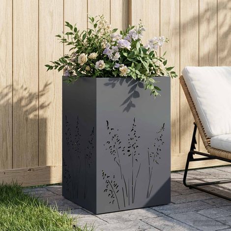 vidaXL Cache-pot de jardin Anthracite 50 x 50 x 75 cm (1/5)