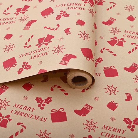 Wrapping Paper - Santa Claus - 500 x 50 Cm - Farmhouse Style - Christmas Eve Boxes - 1 Roll (1/5)