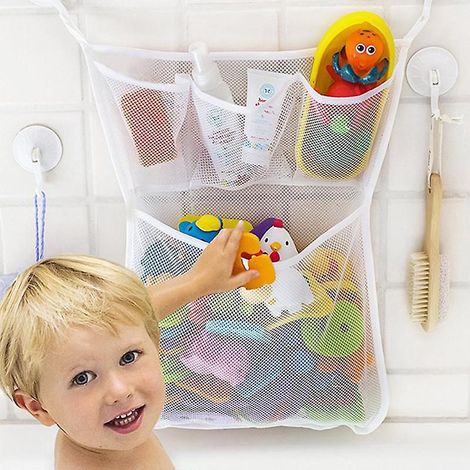 filet De Rangement Salle De Bain Jouet De Stockage Sac Jouet Du Bain Avec 2 Crochets Robustes Auto-adhsifs (1/5)