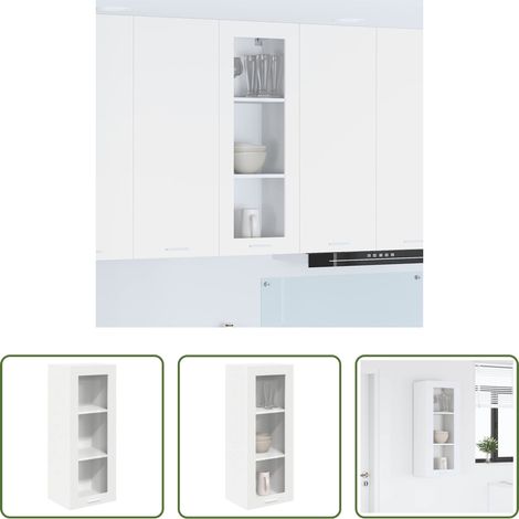 Armoire cuisine -  Armoire suspendue Blanc 40 x 31 x 100 cm Bois d'ingénierie (1/5)