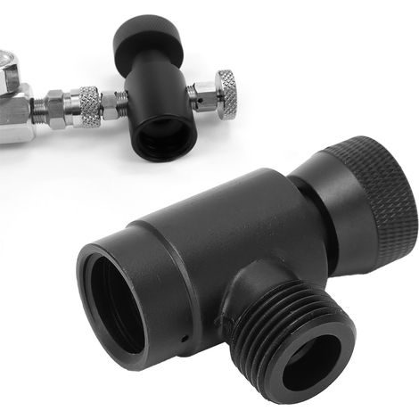Adaptateur CO2 intégré ASA pour le remplissage des réservoirs de soda, filetage W21.8‑14/TR21‑4, noir (1/5)