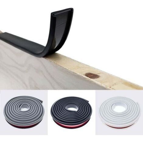 2M Noir Forme de U 16MM Bande de Chant en Adhesive,Pas de Thermocollant Chêne Chant Plan de Travail Bande de Garniture,Caoutchouc Souple TPE Placage Bois Couvre Chant pour Meubles (1/4)