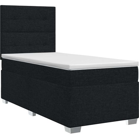 Maison Exclusive - Letto box spring con materasso Nero 90 x 200 cm Tessuto (1/5)