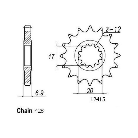 Pignon Hrd 50 - 428 - 13 Dents - Similaire JTF2415