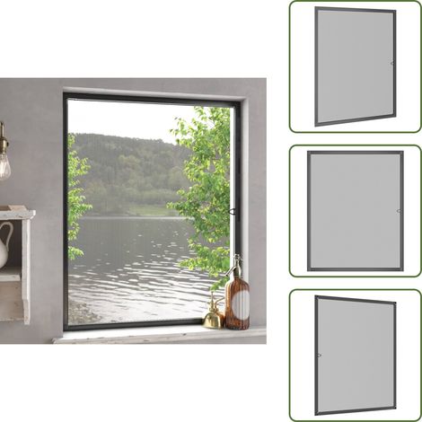 The Living Store Insektenschutz für Fenster Anthrazit 80x100 cm - Fliegengitter