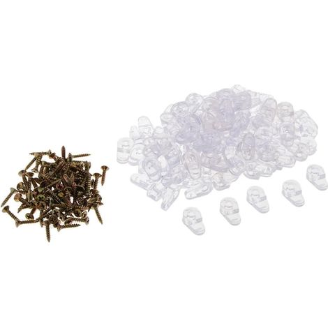100 clips de fixation en plastique pour miroir transparent salle (1/5)