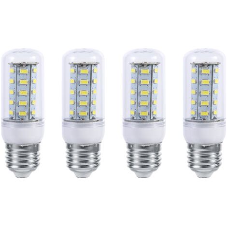 Lot de 4 ampoules LED E27 haute luminosité pour plafonnier domestique, 110 V, blanches (1/5)