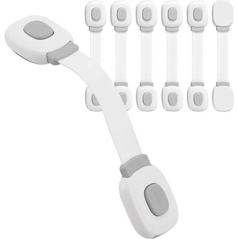 This 6-piece baby safety door lock set includes drawer locks, cabinet locks, and refrigerator safety locks, suitable for children and families. (1/5)