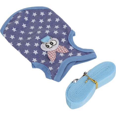 Gilet pour animaux de compagnie avec laisse chaude et respirante, vêtements mignons pour petits animaux, corde de traction pour lapins, cochons d'Inde et chats. (1/5)