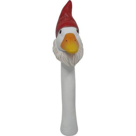 Figur Gänsekopf Wichtel Polyresin 41,5 x 9 x 15,5 cm  weiß Gartenstecker