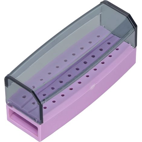 Porte-fraises haute vitesse 30 trous, étanche à la poussière et résistant aux hautes températures, portable, avec couvercle, pour cliniques dentaires, violet (1/5)