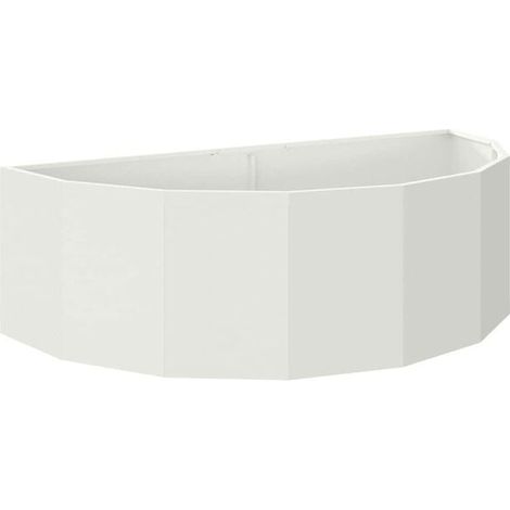 Pot de fleurs blanc, 120 x 60 x 35 cm, acier (1/5)