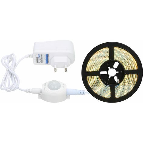 Ruban LED Blanc Chaud 3000K Blanc Chaud 3000K avec Capteur de Mouvement Ruban Lumière étanche Flexible Sous Meuble Ruban éclairage Corde éclairage pour Maison Cuisine Sous Armoire Chambre - Prise UE e (1/5)