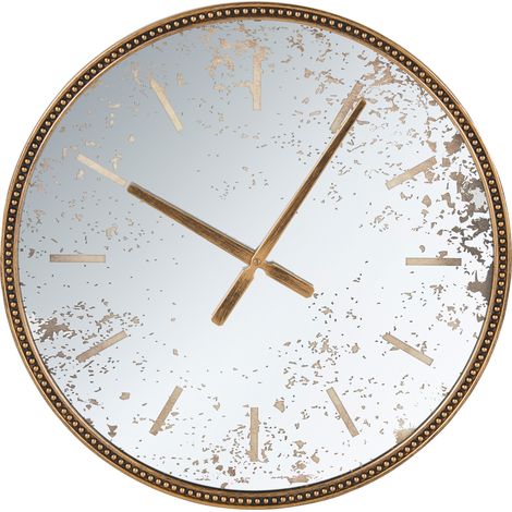 Reloj de pared sin números estilo retro efecto desgastado decorativo dorado Froissy (1/5)