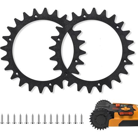 Pointes de Traction Ø 205mm avec 14 Vis, Robotic Lawnmower Spikes for Worx Land roid S/M S300[WR130E]/M500[WR141E]/M700[WR142E]/M1000[WR143E]/S450i[WR101 SI], Amélioration de Traction (1/4)