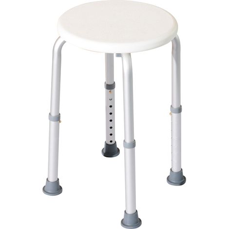 Sgabello per doccia bagno altezza regolabile antiscivolo bianco (1/5)